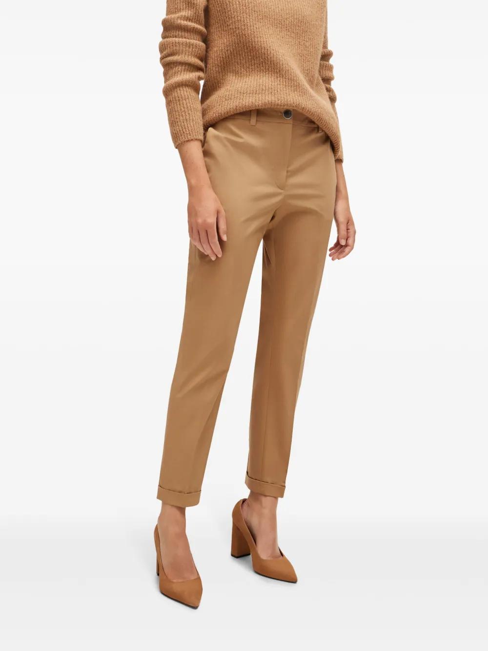 BOSS Straight broek Bruin