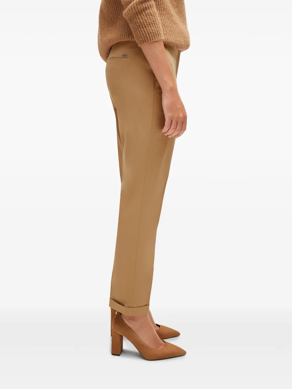 BOSS Straight broek Bruin