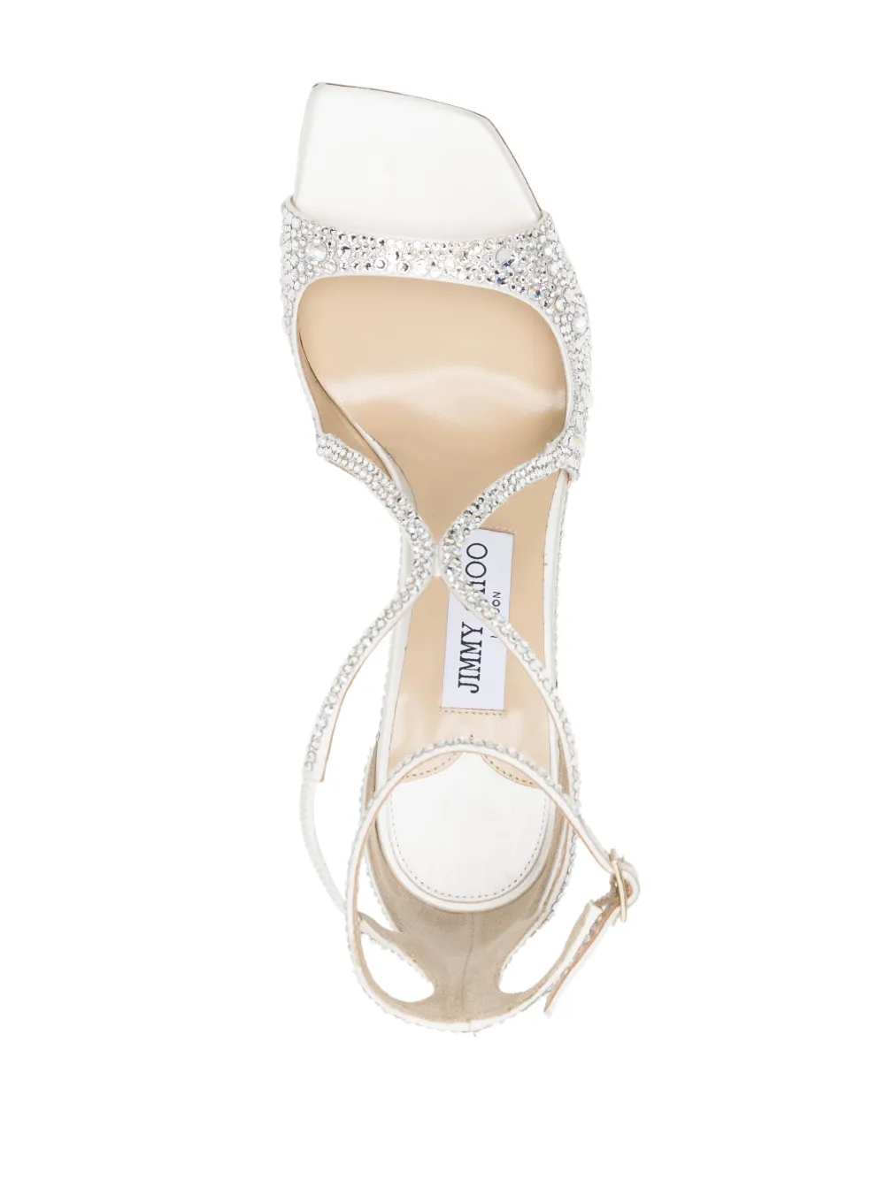 Jimmy Choo Azia 95mm Crystal-embellished Sandals In White