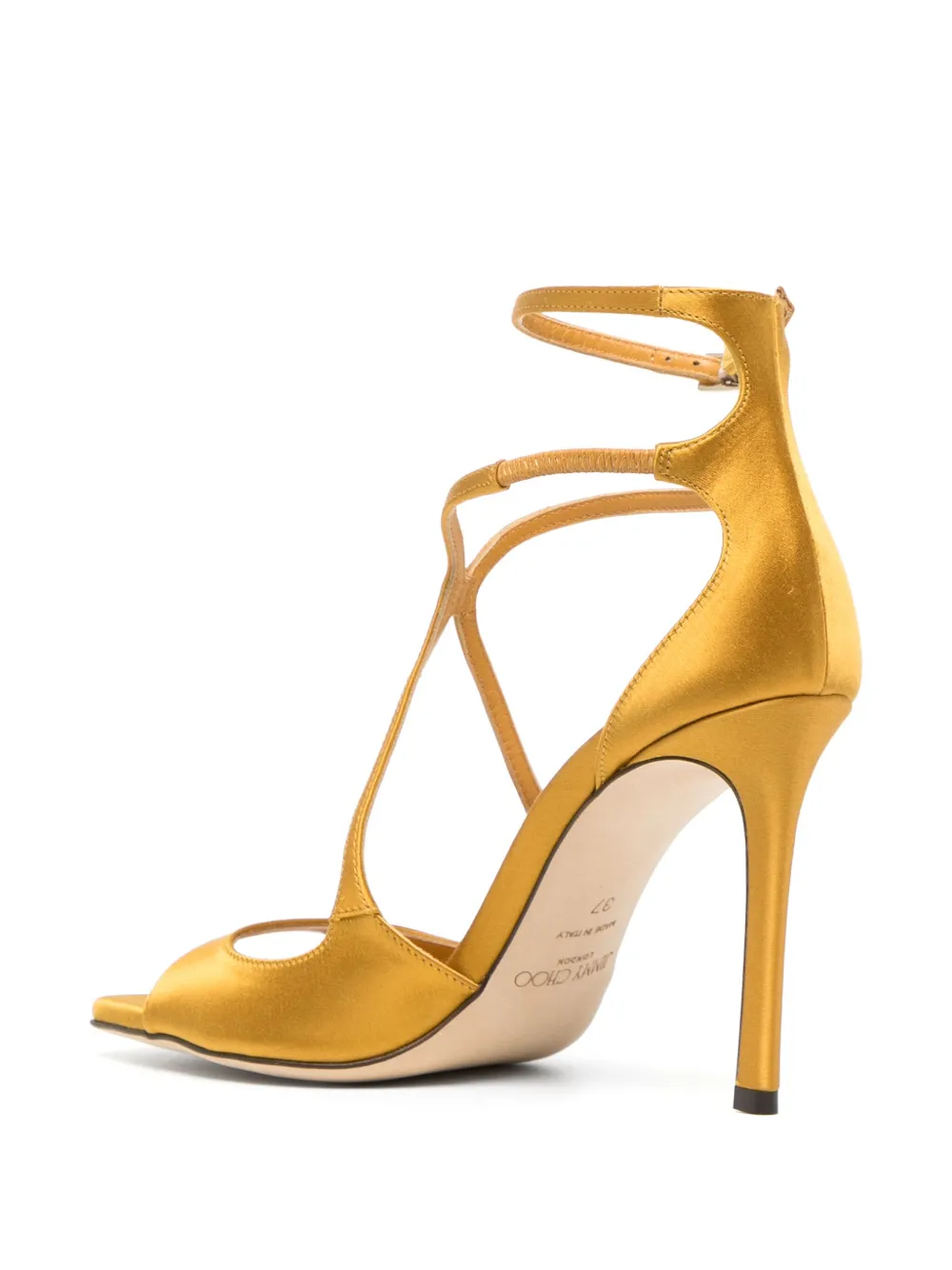 Jimmy Choo Azia 95mm satin sandals Yellow