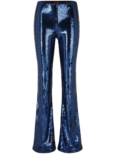 HUGO Calça flare com paetês
