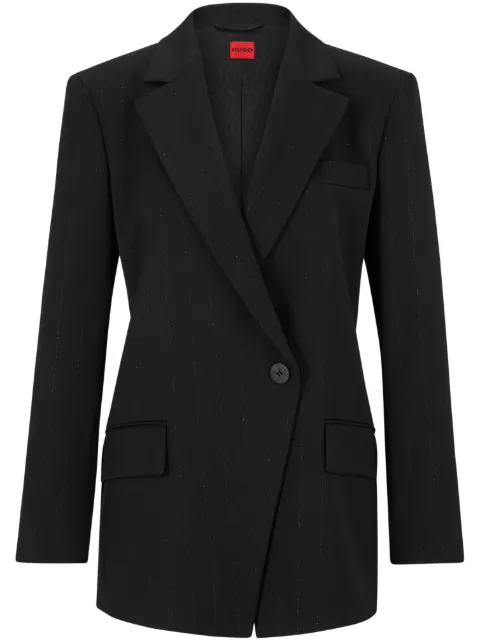 HUGO Blazer risca de giz com abotoamento simples