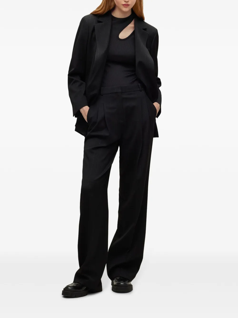 HUGO Blazer risca de giz com abotoamento simples | Blazer | Image 2