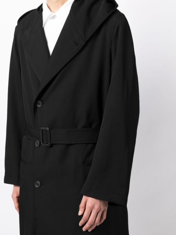 Hooded wool hotsell trench coat