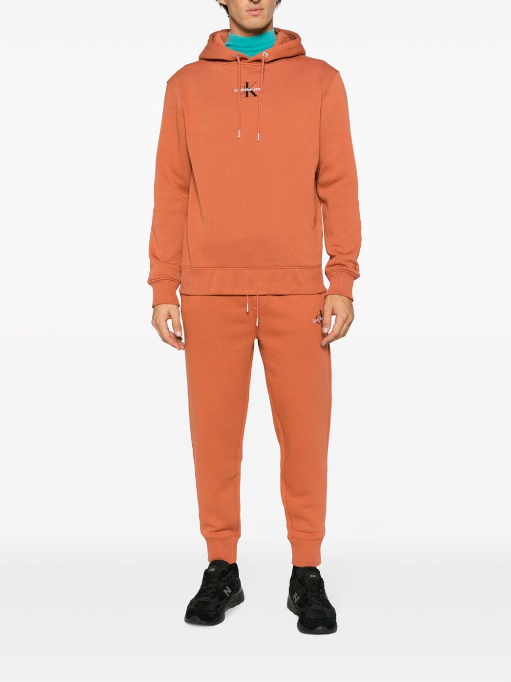 Calvin Klein Jeans Trainingsbroek met geborduurd logo Oranje