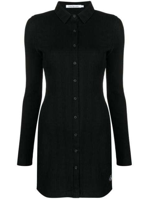 Calvin Klein Jeans robe-chemise Badge côtelée