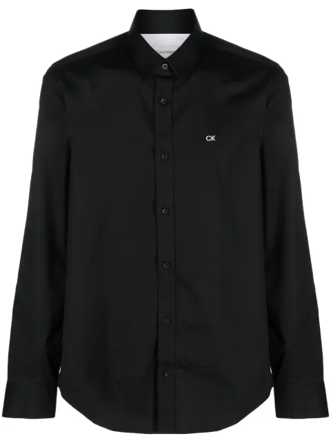 Calvin Klein poplin logo-embroidered cotton shirt 