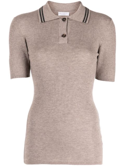 Brunello Cucinelli short-sleeve knitted polo shirt Women