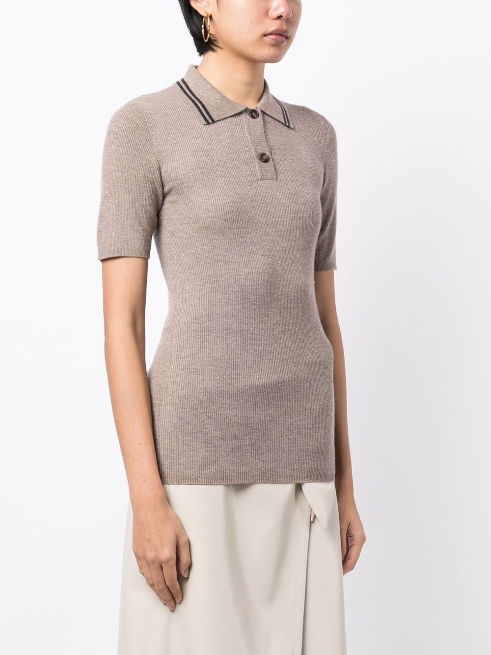 Where to get cheap Brunello Cucinelli short-sleeve knitted polo shirt Women