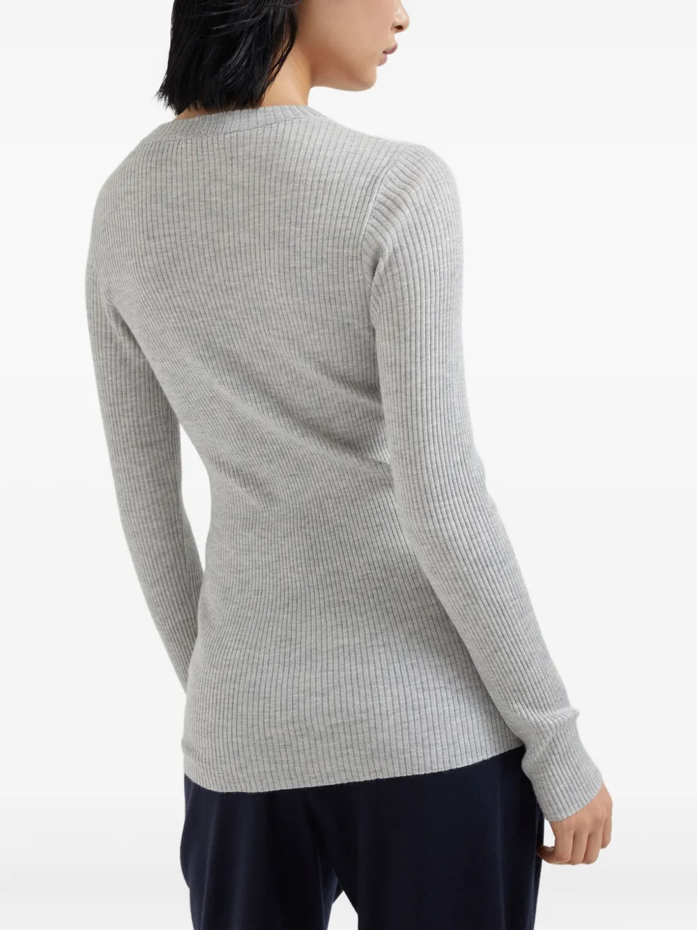Brunello Cucinelli ラウンドネック ニットトップ | グレー | FARFETCH JP
