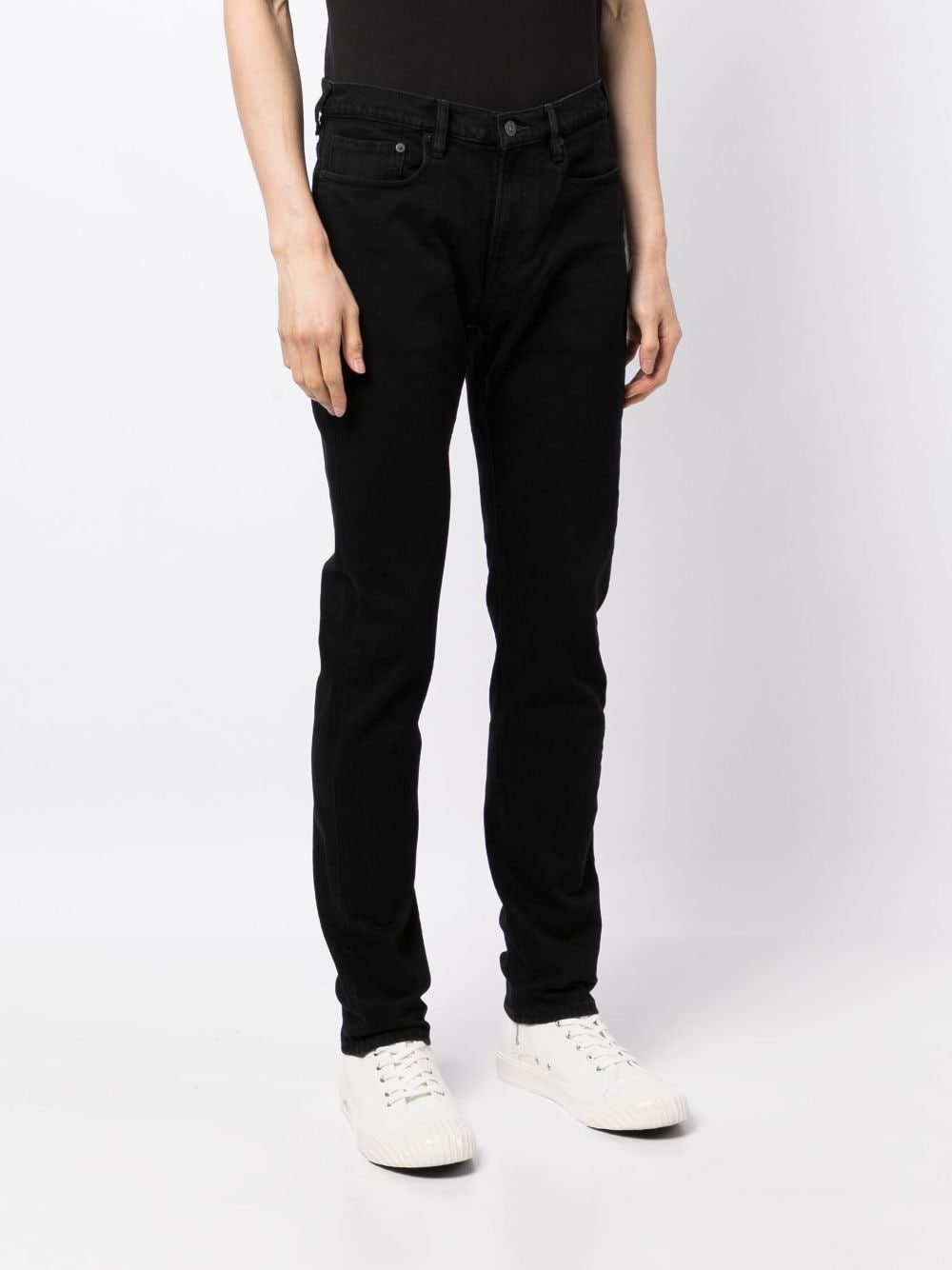 Shop Ps By Paul Smith Mid-rise Slim-cut Jeans In Black