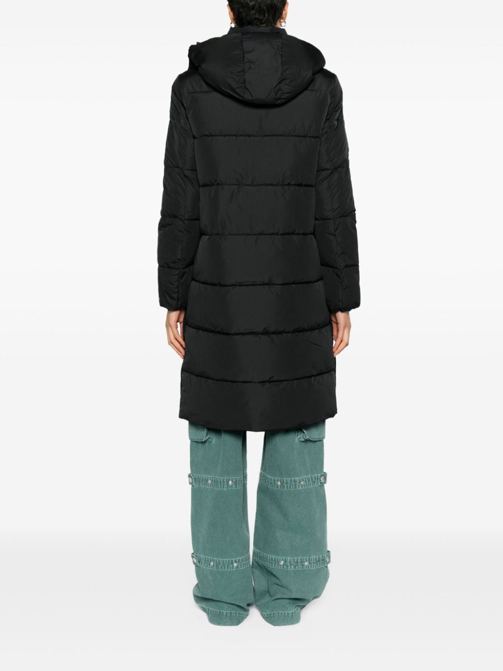 Shop Calvin Klein Jeans Est.1978 Detachable-hood Quilted Coat In Black