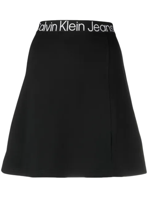 Calvin Klein Jeans logo-waistband straight skirt 