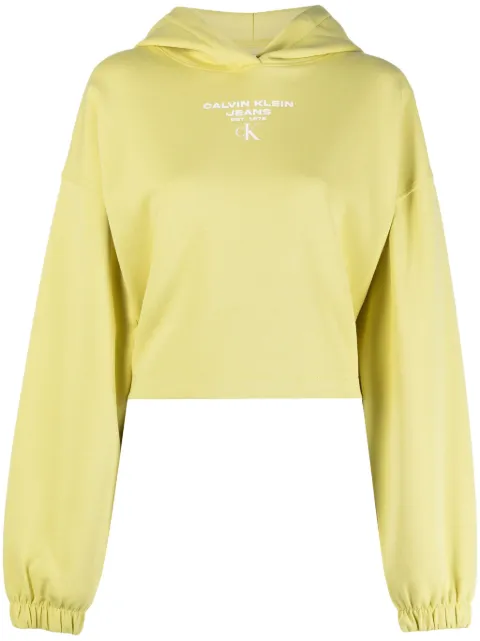 Calvin Klein Jeans logo-print cropped hoodie 