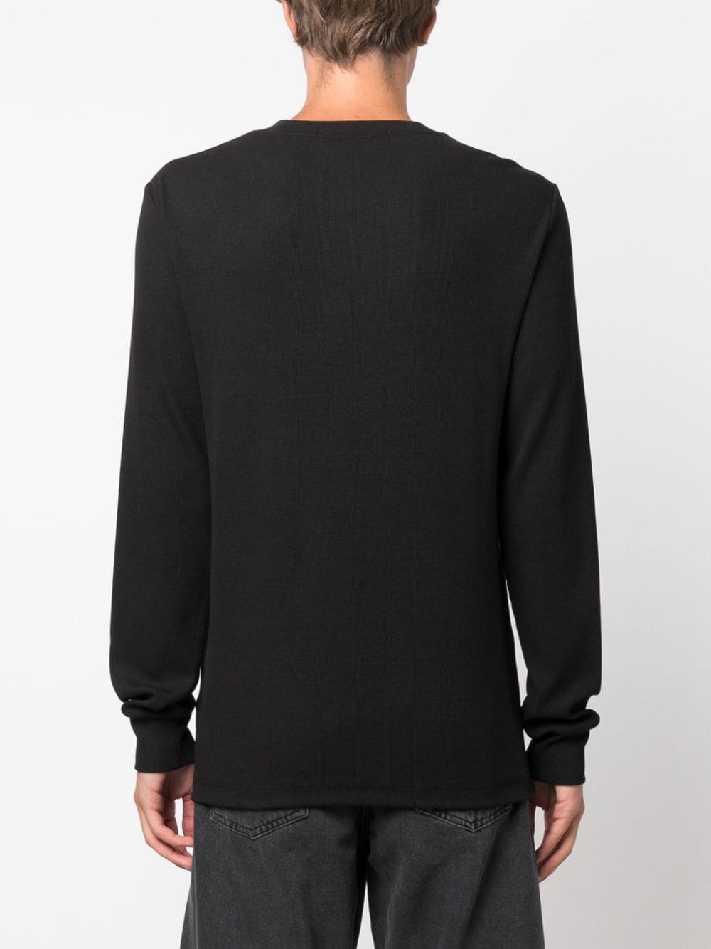 Shop Calvin Klein Jeans Est.1978 Logo-patch Long-sleeve T-shirt In Black