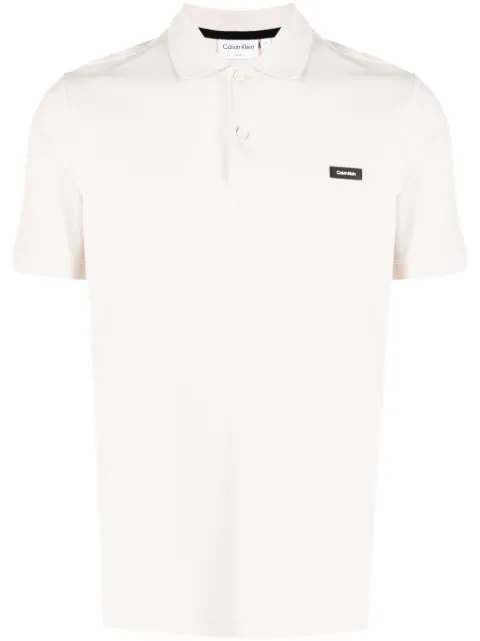 Calvin Klein logo-patch piqué polo shirt 