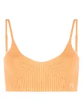 Calvin Klein Jeans logo-embroidery knitted bralette - Orange