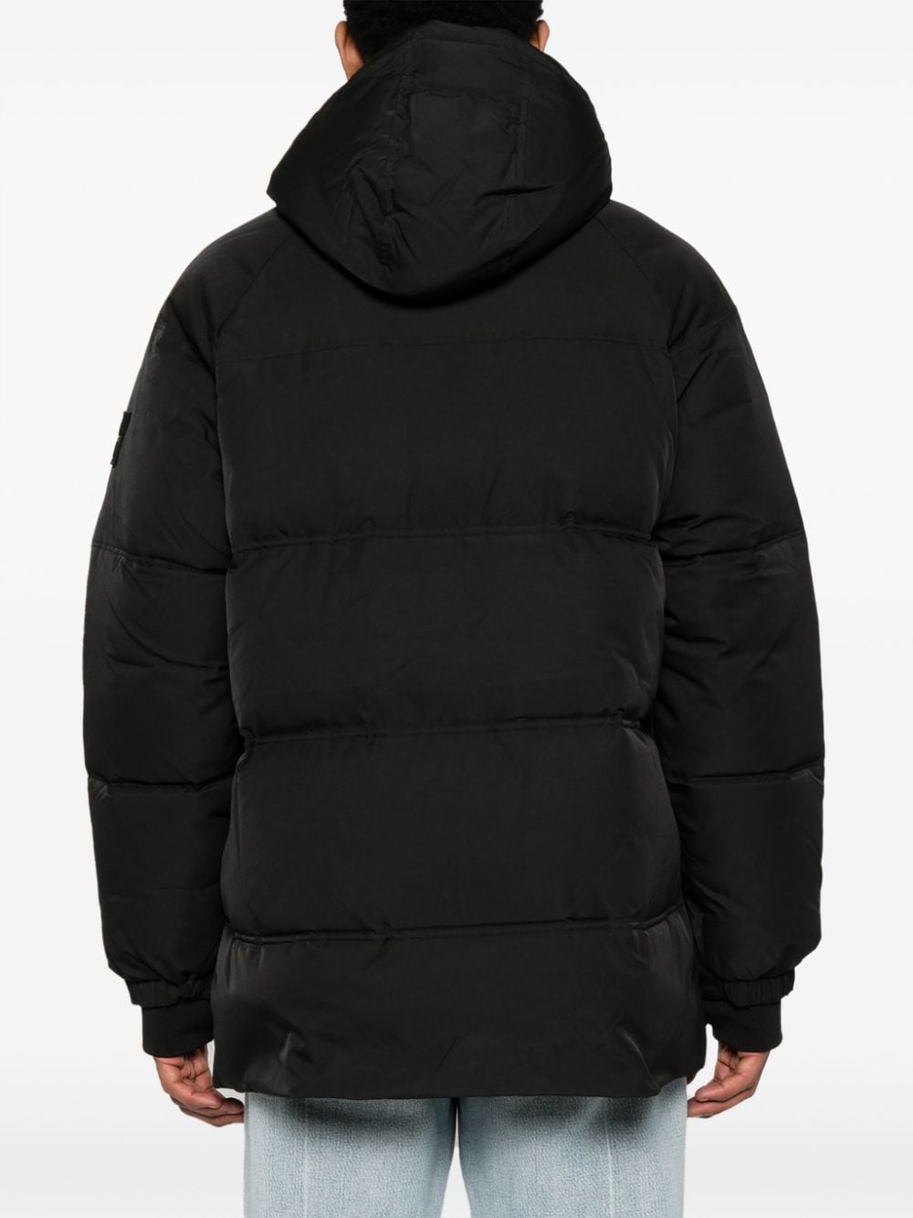 Shop Calvin Klein Jeans Est.1978 Hooded Padded Jacket In Black