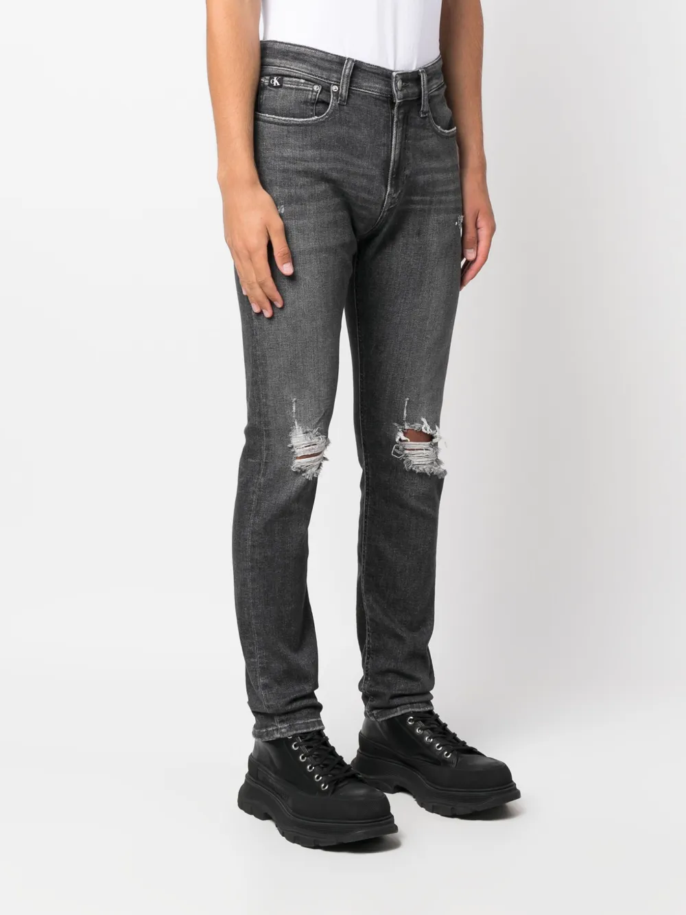 Calvin Klein Jeans Jeans slim con effetto vissuto