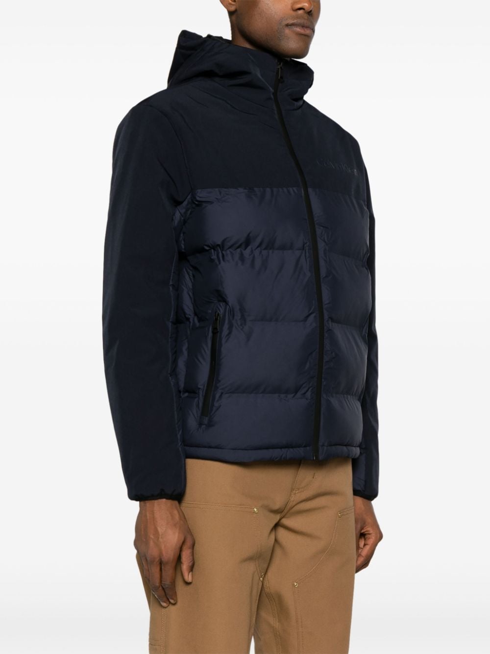 Shop Calvin Klein Hooded Puffer Jacket In Blue