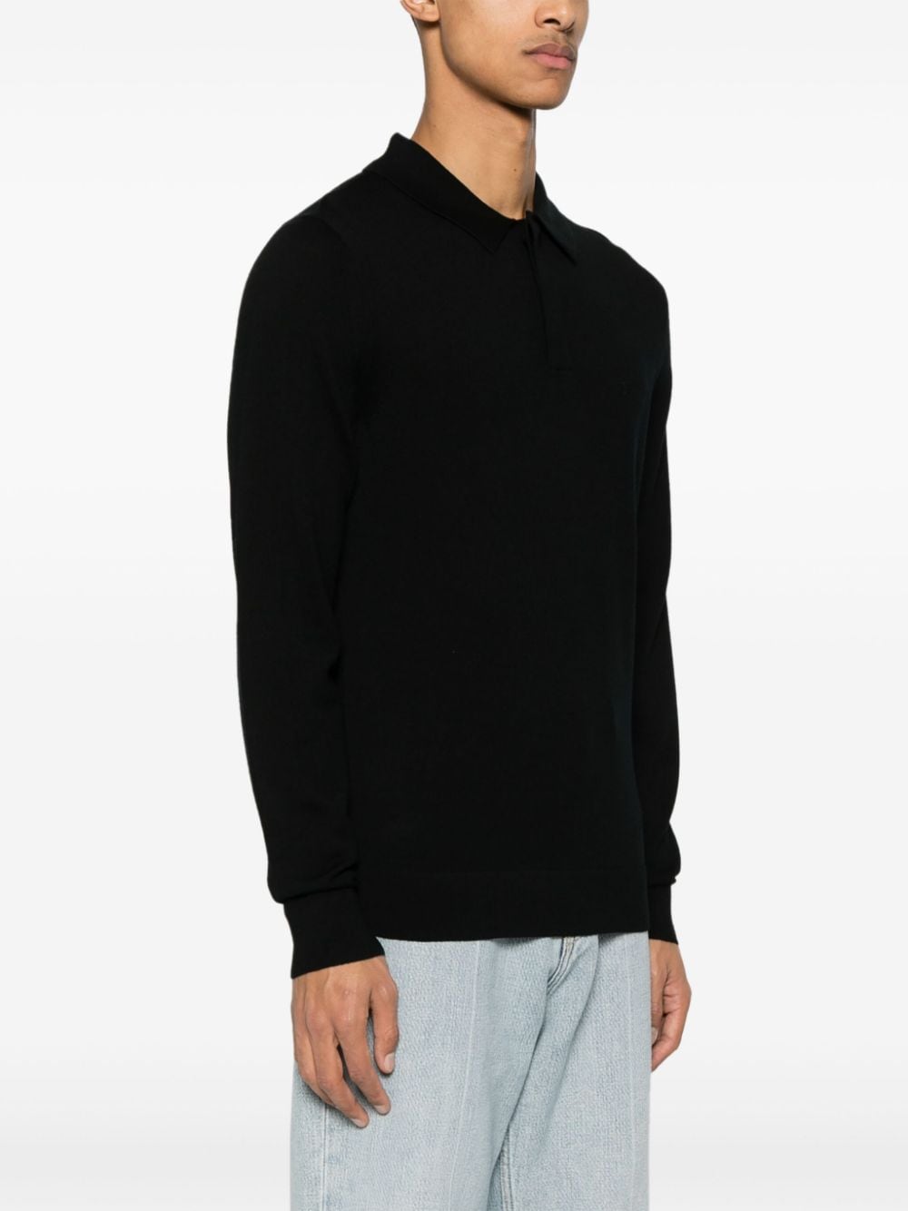 Shop Calvin Klein Embroidered-logo Polo Shirt In Black