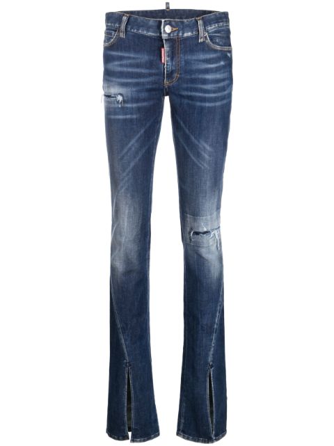 DSQUARED2 distressed trumpet bootcut jeans Women