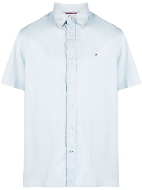 Tommy Hilfiger logo-embroidered poplin shirt