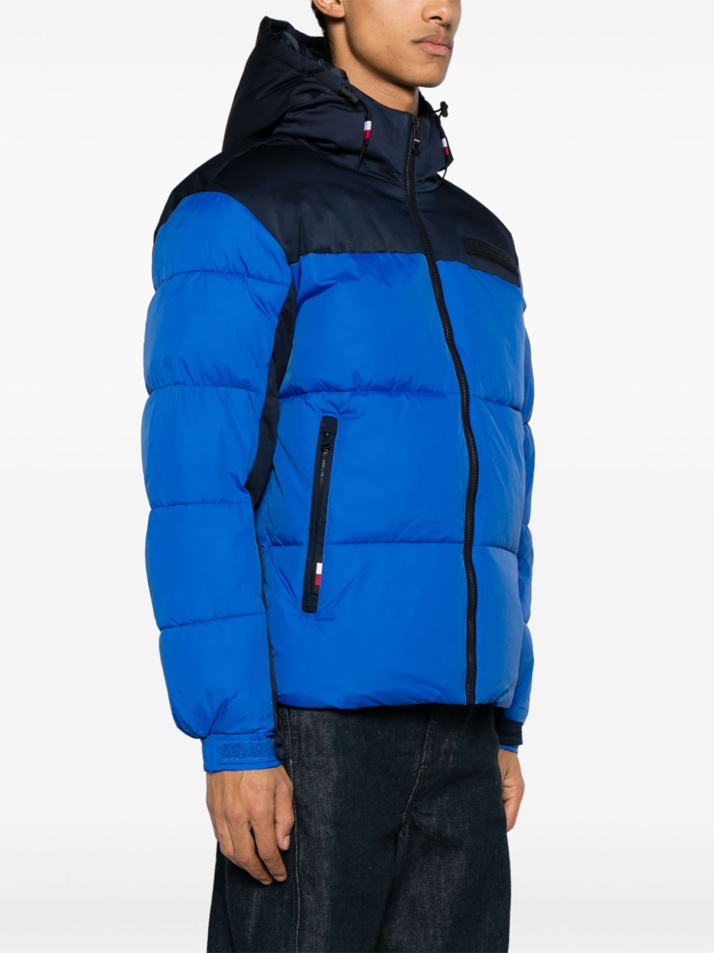 Shop Tommy Hilfiger New York Hooded Puffer Jacket In Blue