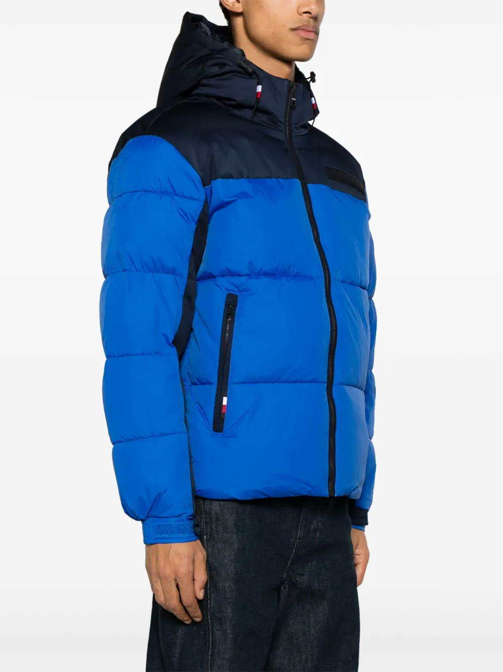 Tommy Hilfiger Donsjack met capuchon Blauw