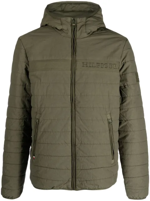 Tommy Hilfiger logo-embroidered padded hooded jacket