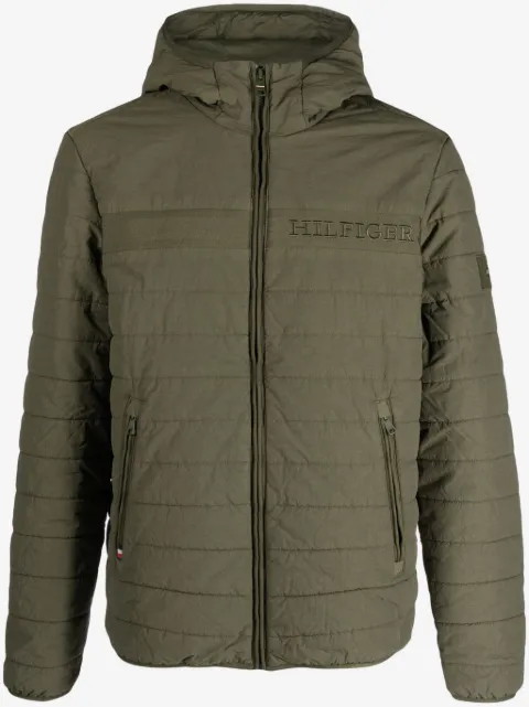 Tommy Hilfiger logo刺绣填充连帽夹克