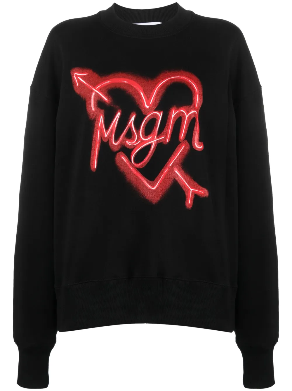Msgm Logo-print Cotton Sweatshirt In Black