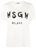 MSGM logo-print cotton T-shirt - Neutrals