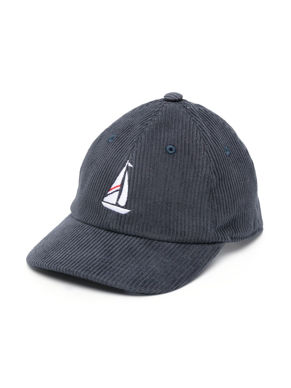 thom browne kids casquette en coton à logo brodé - bleu