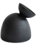 Origin Made Charred Dome clay vase (16cm) - Black