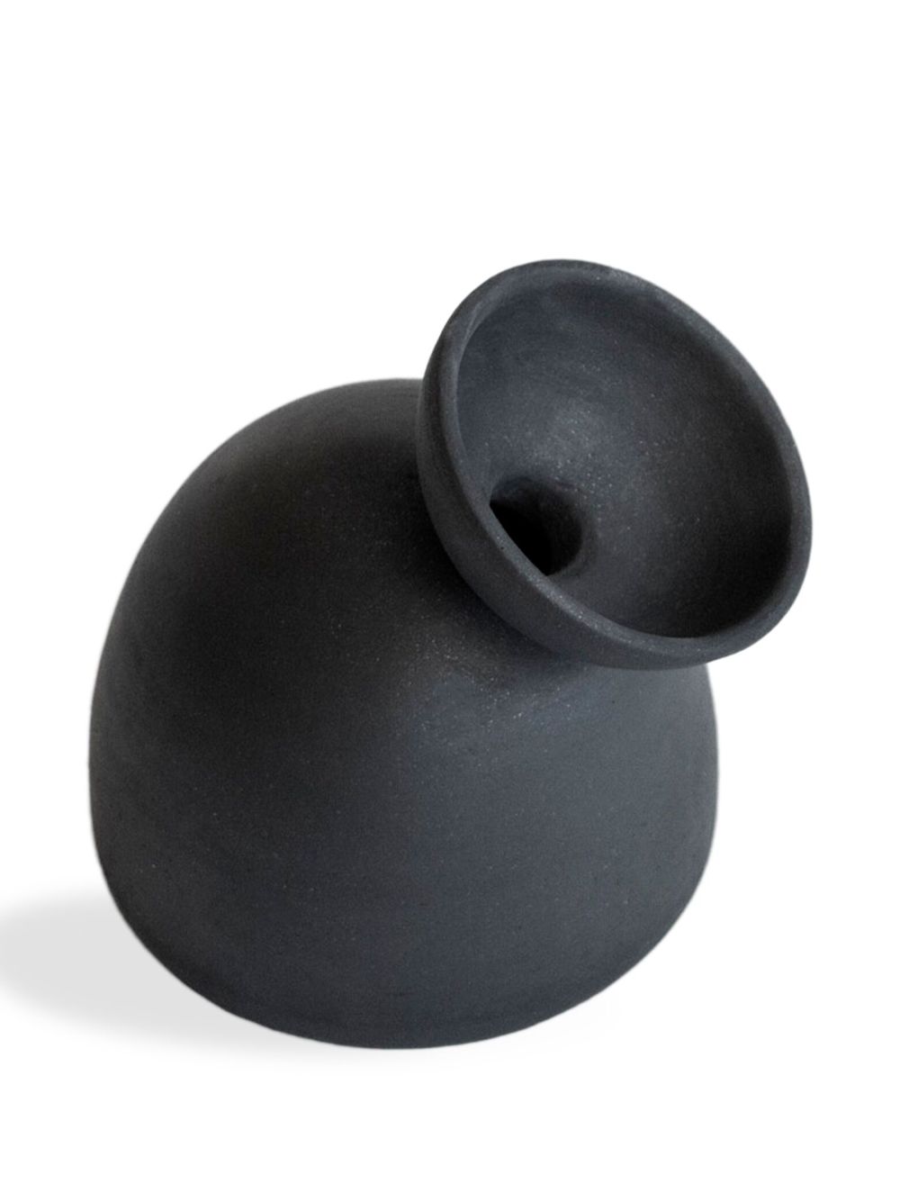 ORIGIN MADE CHARRED DOME CLAY VASE (16CM) 