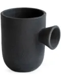 Origin Made Charred Cup clay vase (13cm) - Black