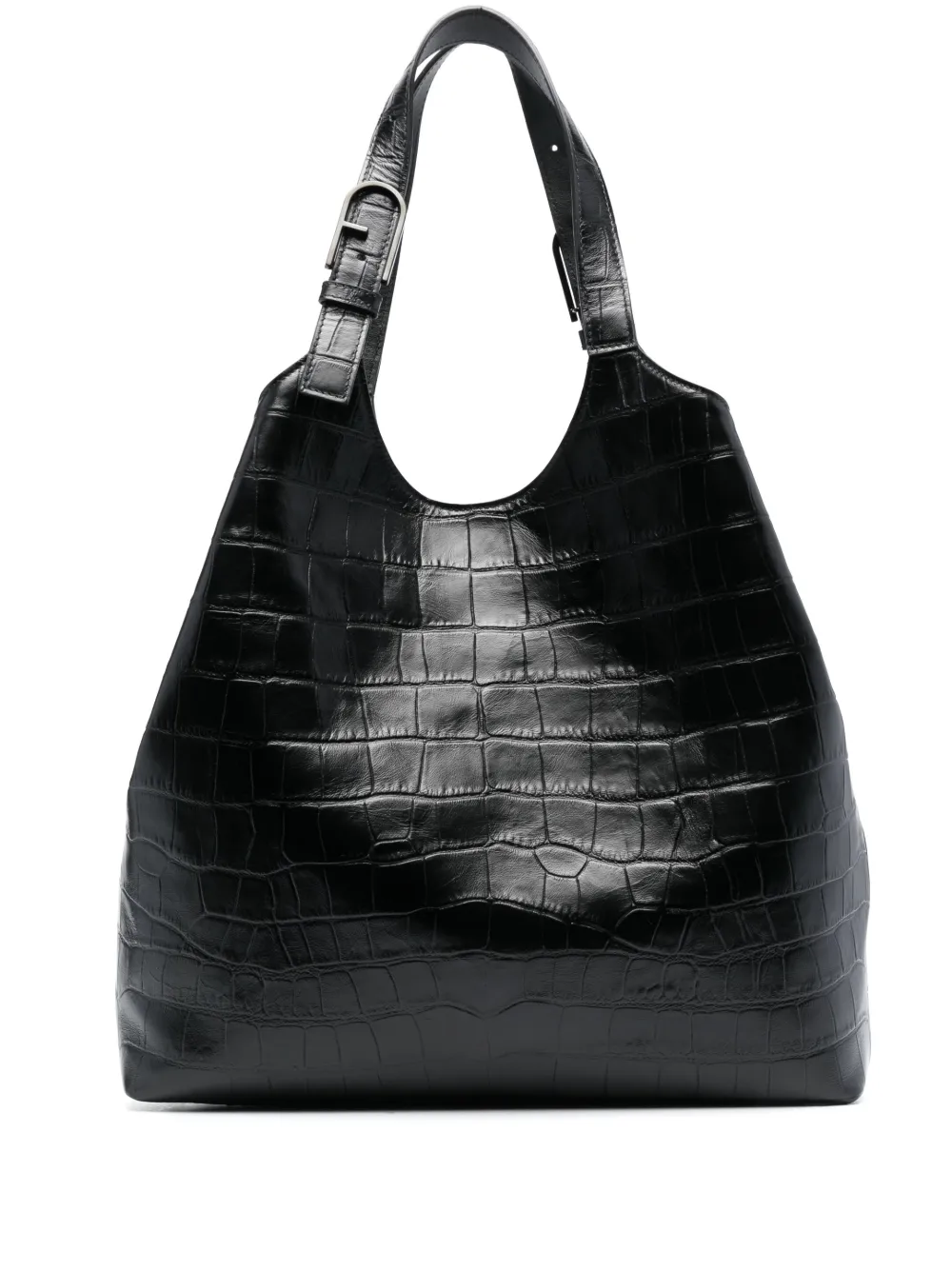 Furla black croc tote bag sold