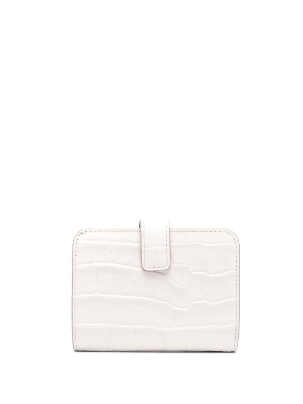 Shop Furla Small Camelia Embossed-crocodile Leather Wallet In Neutrals