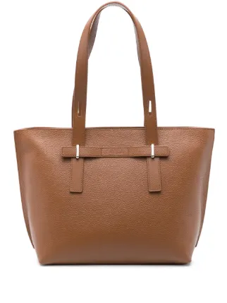 Furla Large Giove Leather Tote Bag Brown FARFETCH AZ