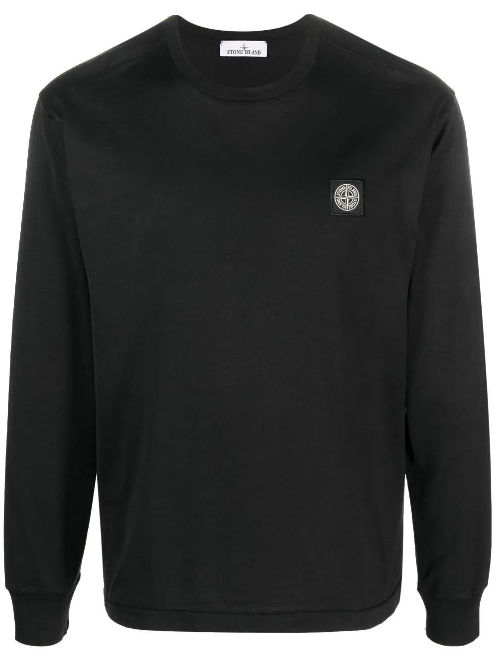 Stone Island Compass-patch Long-sleeve T-shirt In Black