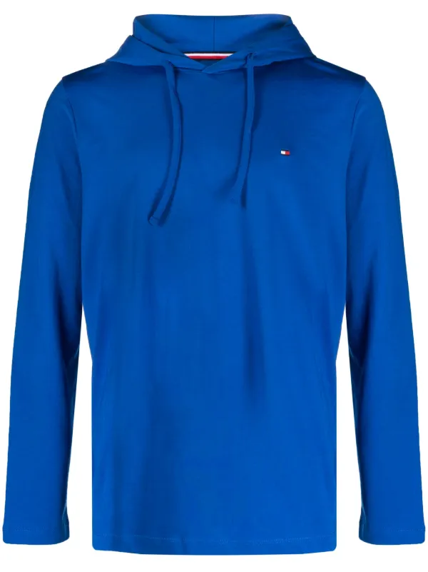 Tommy hilfiger Moletom Com Capuz Logo Azul