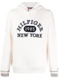 Tommy Hilfiger embroidered-logo cotton hoodie - Neutrals