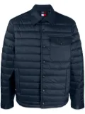 Tommy Hilfiger logo-patch padded shirt jacket - Blue