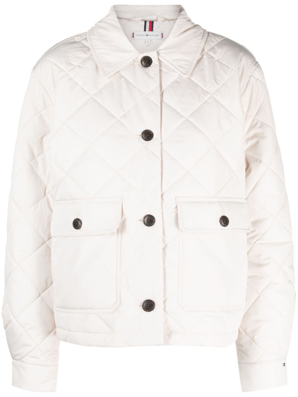 Tommy Hilfiger Padded Diamond-quilted Jacket In Neutrals