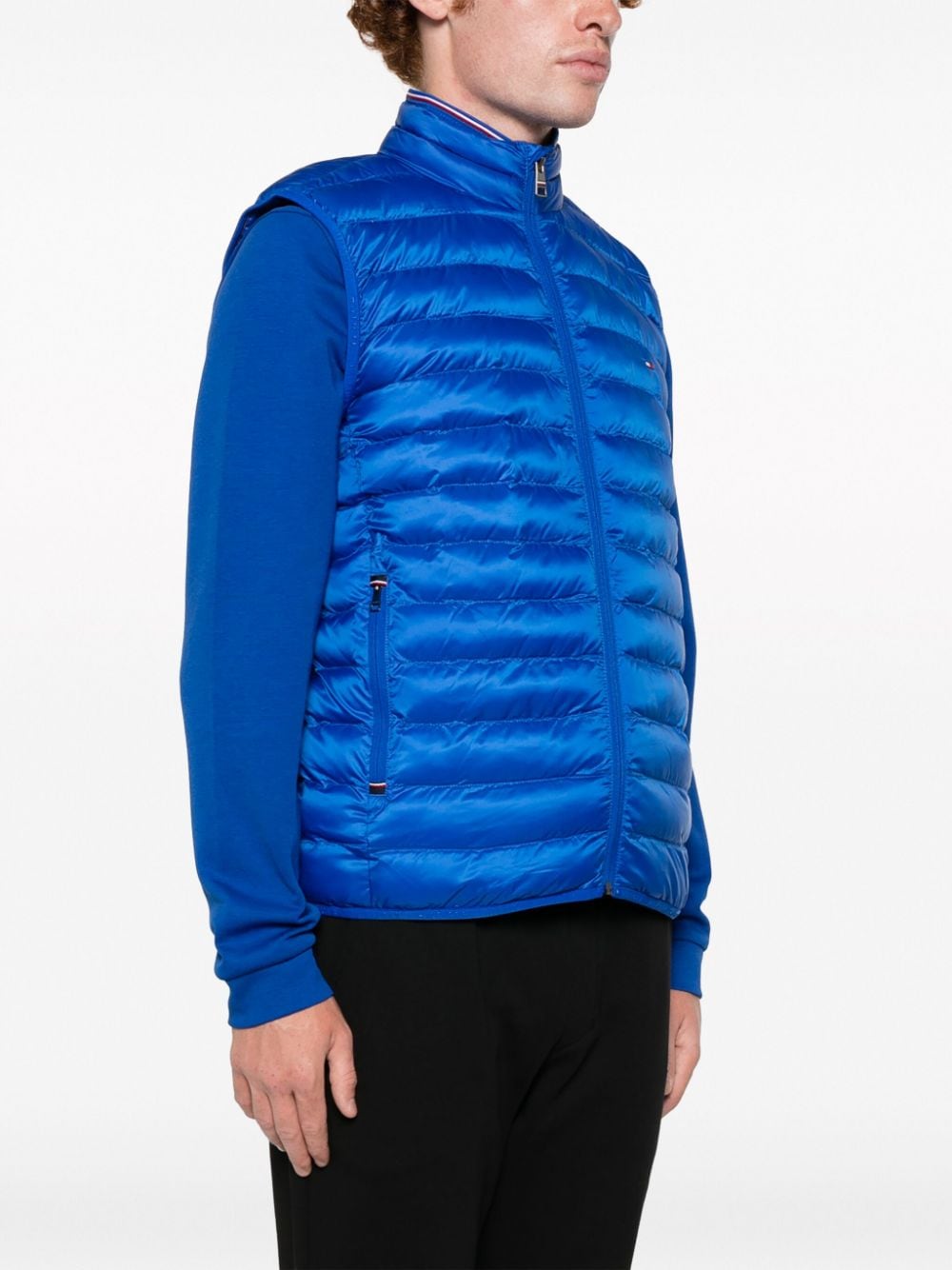 Shop Tommy Hilfiger Lightweight Padded Vest In Blue