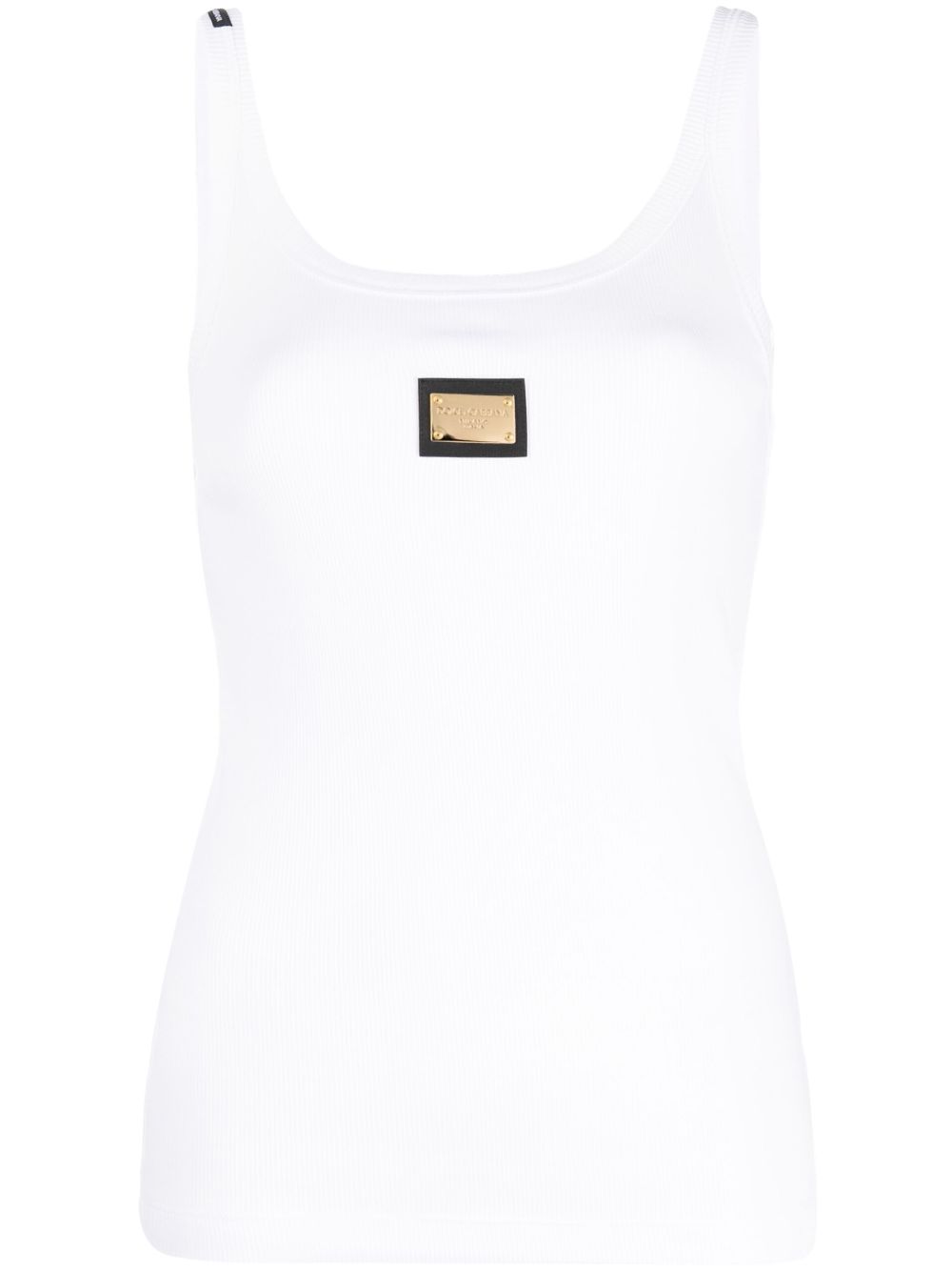 Dolce & Gabbana logo-plaque cotton tank top - White