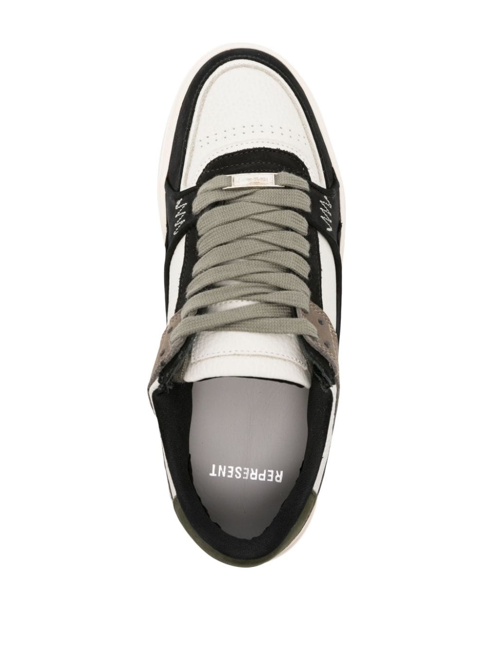 Shop Represent Apex Leather Sneakers In Black