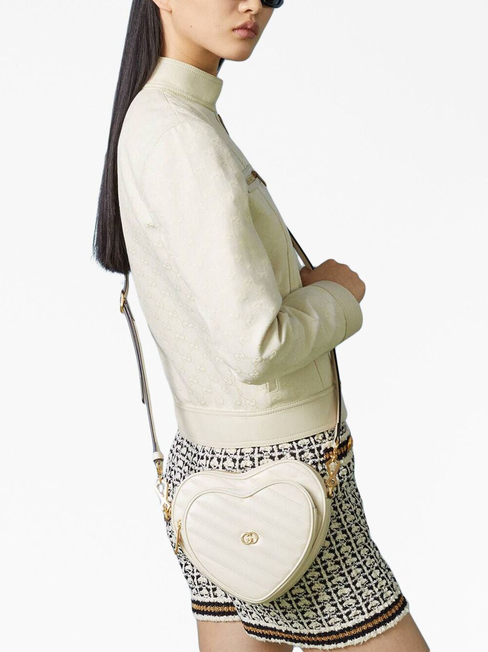Gucci Interlocking G Mini Heart shoulder bag - Wit