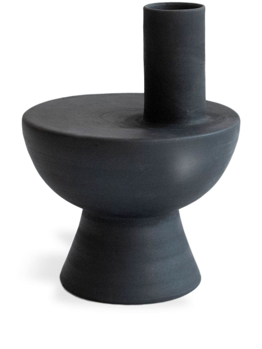 Origin Made Charred Chimney clay vase (31,3cm) - Black